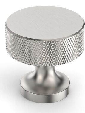 Brushed Silver Metal Cabinet Knobs - set of 10